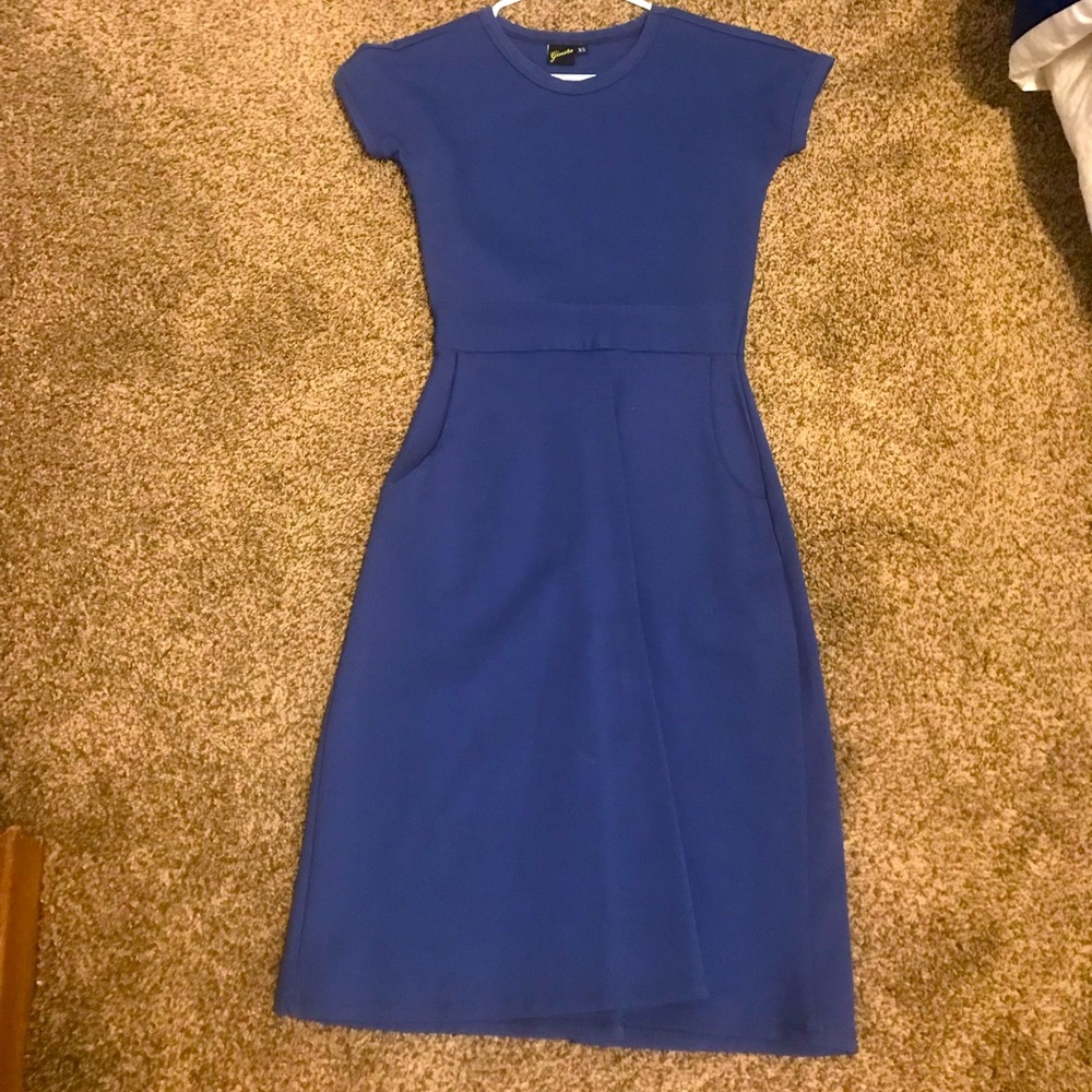 Small flattering shape blue dress